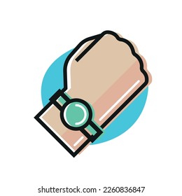 Golpe de color plano con reloj