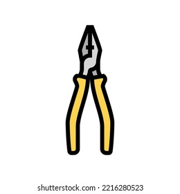 vector de icono de alicates de combinación plana. señal de alicates combinados planos. ilustración de símbolo aislado