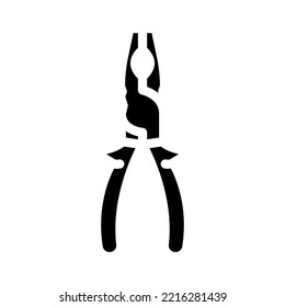 flat combination pliers glyph icon vector. flat combination pliers sign. isolated symbol illustration