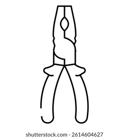 flat combination pliers line icon vector. flat combination pliers sign. isolated contour symbol black illustration