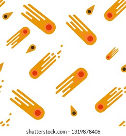 Flat comets seamless pattern isolated