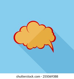 Flat Comic Speech Bubble. Retro Logo