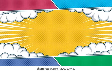 Flat comic style background pop art illustration