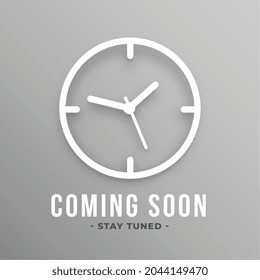 flat coming soon background with clock