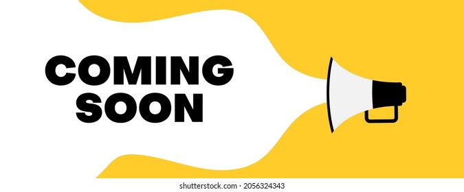 flat coming soon banner design with yellow and black