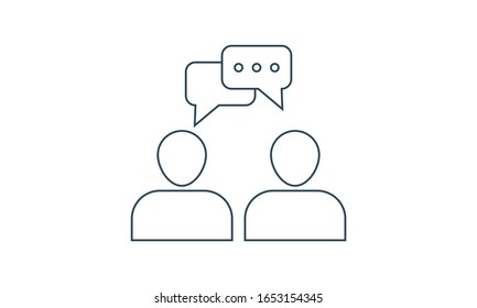 Flat communication chat icon for messaging and online conversation designs