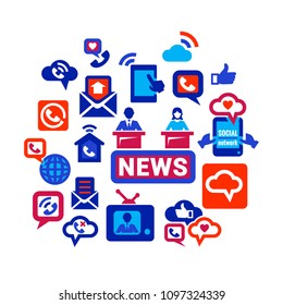 Flat Communication Icons Set for web and mobile.