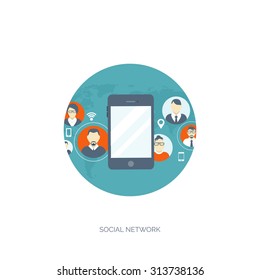 Flat communication. Social media. Chatting. Web chats. network. Emailing.