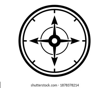 Flat compass direction illustration. Map symbol.