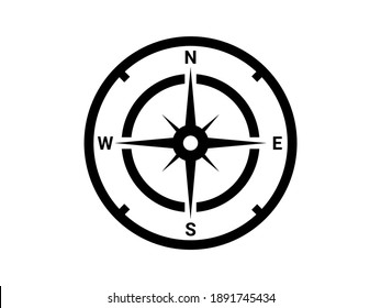 Flat compass direction illustration. Map symbol