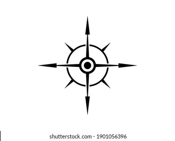 Flat compass direction illustration. Map symbol