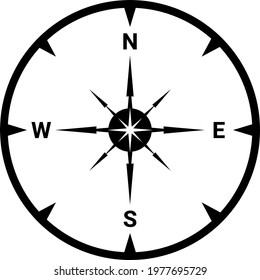 Flat compass direction illustration. Map symbol
