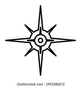 Flat compass direction illustration. Map symbol
