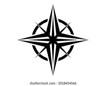 Flat compass direction illustration. Map symbol