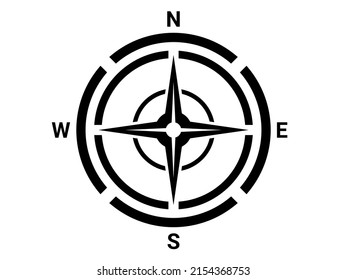 Flat compass direction illustration. Map symbol