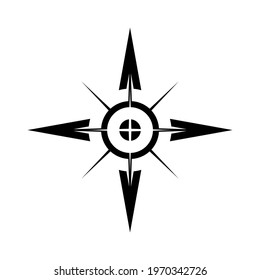 Flat compass direction illustration. North symbol