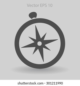 Flat compass icon.