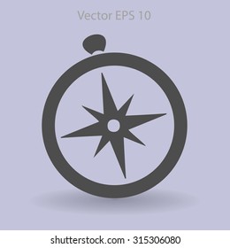 Flat compass icon.