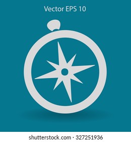 Flat compass icon.