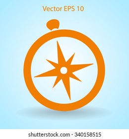 Flat compass icon.