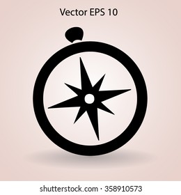 Flat compass icon.