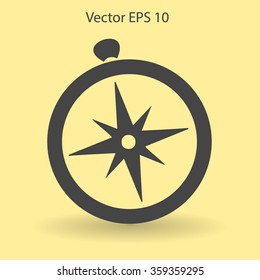 Flat compass icon.