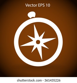 Flat compass icon.