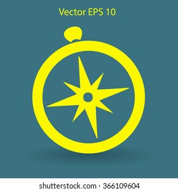 Flat compass icon.
