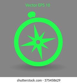 Flat compass icon.