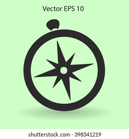 Flat compass icon.