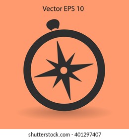 Flat compass icon.