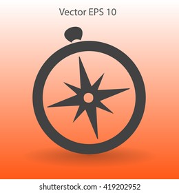 Flat compass icon.
