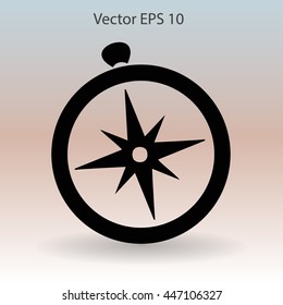 Flat compass icon.