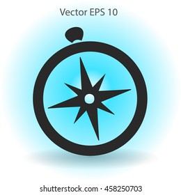 Flat compass icon.