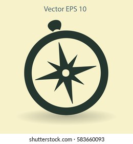 Flat compass icon.