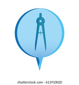 flat compass icon education, vector illustration design