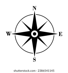Flat Compass Icon Isolated on white background
