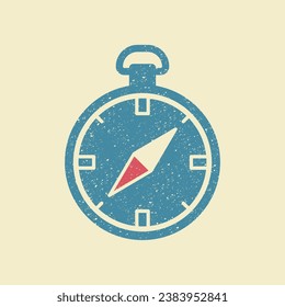Flat Compass icon in retro style. Vector symbol for website design, mobile application, ui. Compass pictogram.