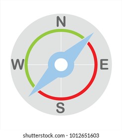 Flat compass icon in vector graphics