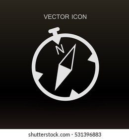 Flat compass icon. vector illustration