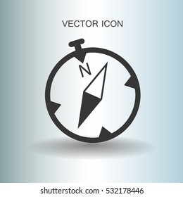 Flat compass icon. vector illustration