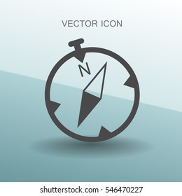 Flat compass icon. vector illustration