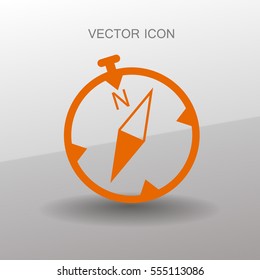 Flat compass icon. vector illustration