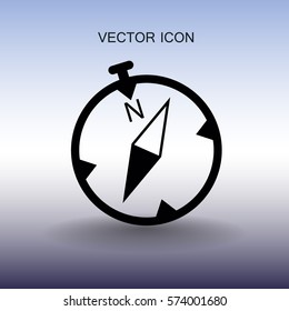 Flat compass icon. vector illustration