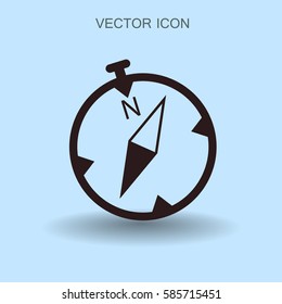 Flat compass icon. vector illustration