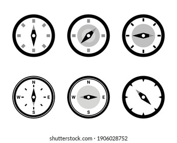 Flat Compass illustration symbol set