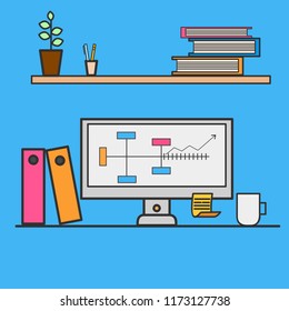 flat computer linear table for your design eps 10 vector