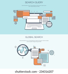 Flat computer mouse icon. Programming concept background. Coding.