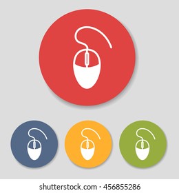 Flat computer mouse icons set vector illustration