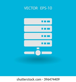 Flat Computer Server icon, vector illustration